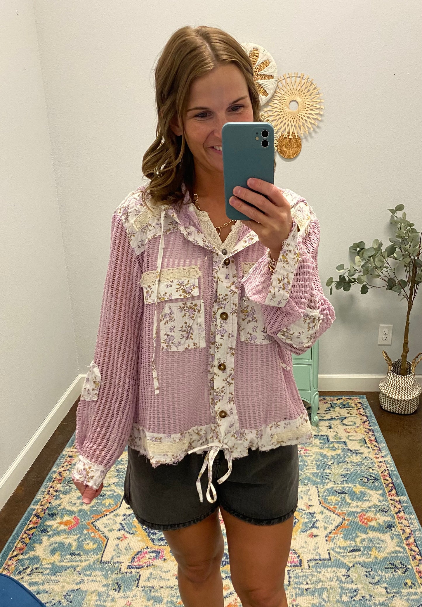 Wildflower Whimsy Hoodie, Lavender