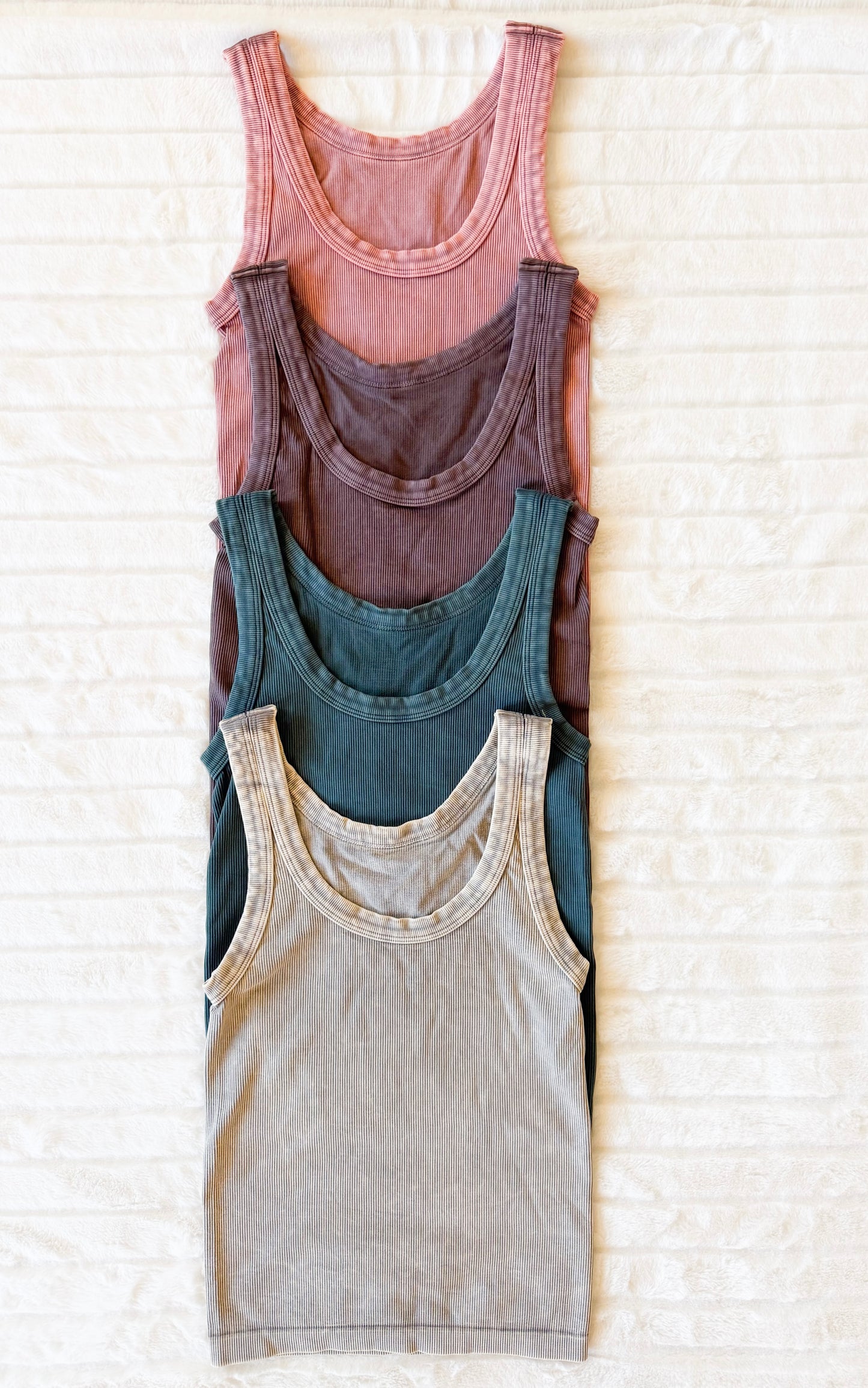 Reversible Ribbed Tank, Multiple Colors