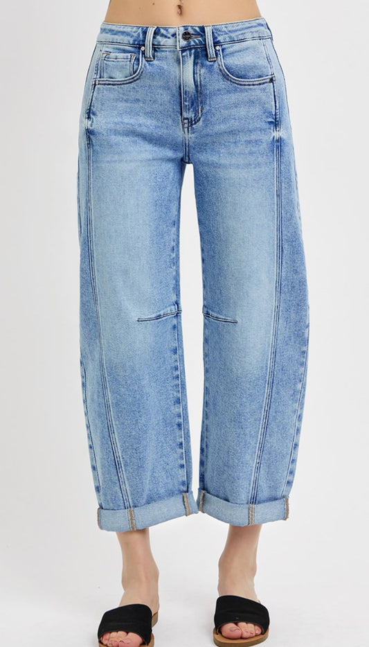 Risen High Rise Boyfriend Barrel Jeans