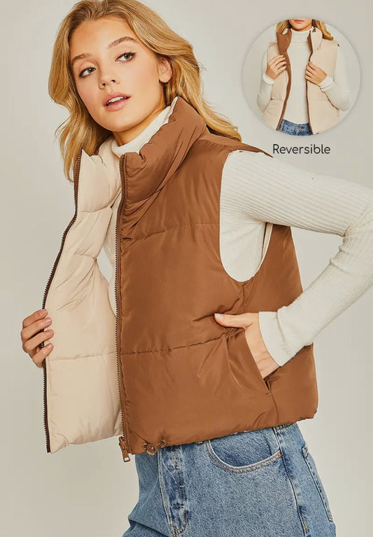 Puffer Vest, Cocoa