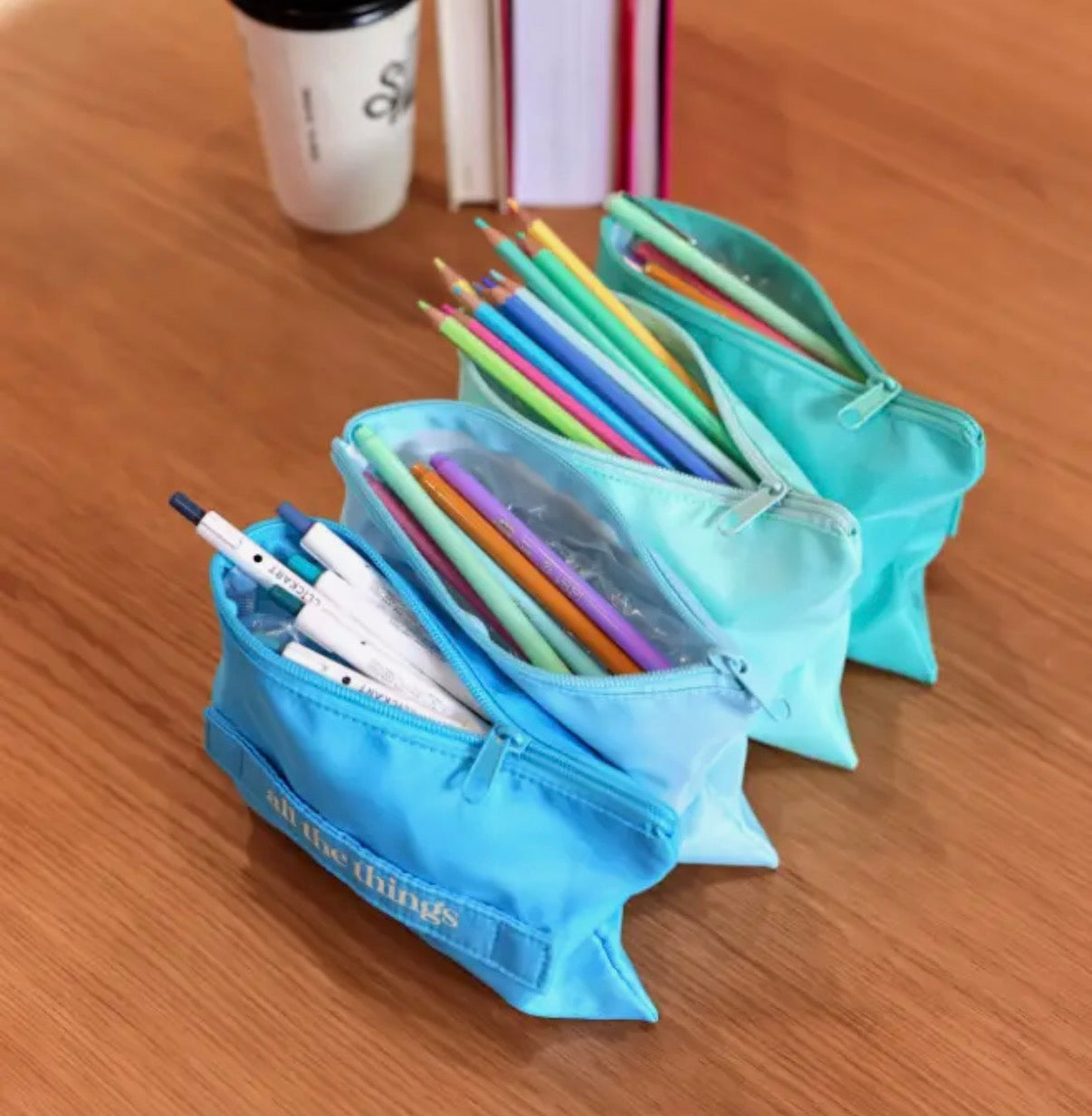 Expandable Organizer, Cyan/Periwinkle/Mint