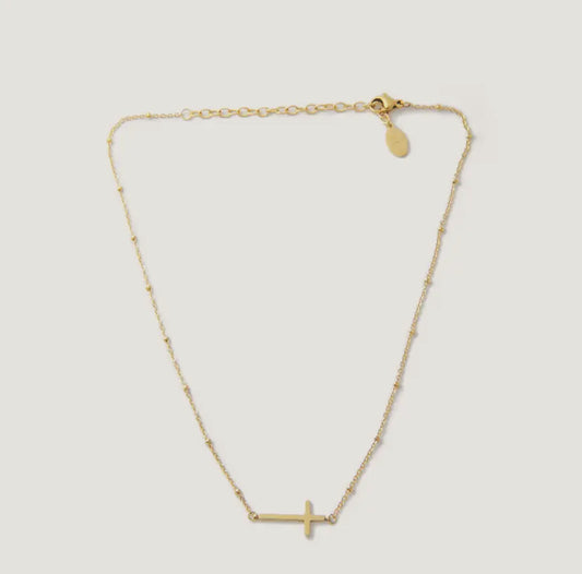 Waterproof Gold Heaven Cross Necklace