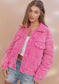 Stone Wash Quilted Jacket, Pink