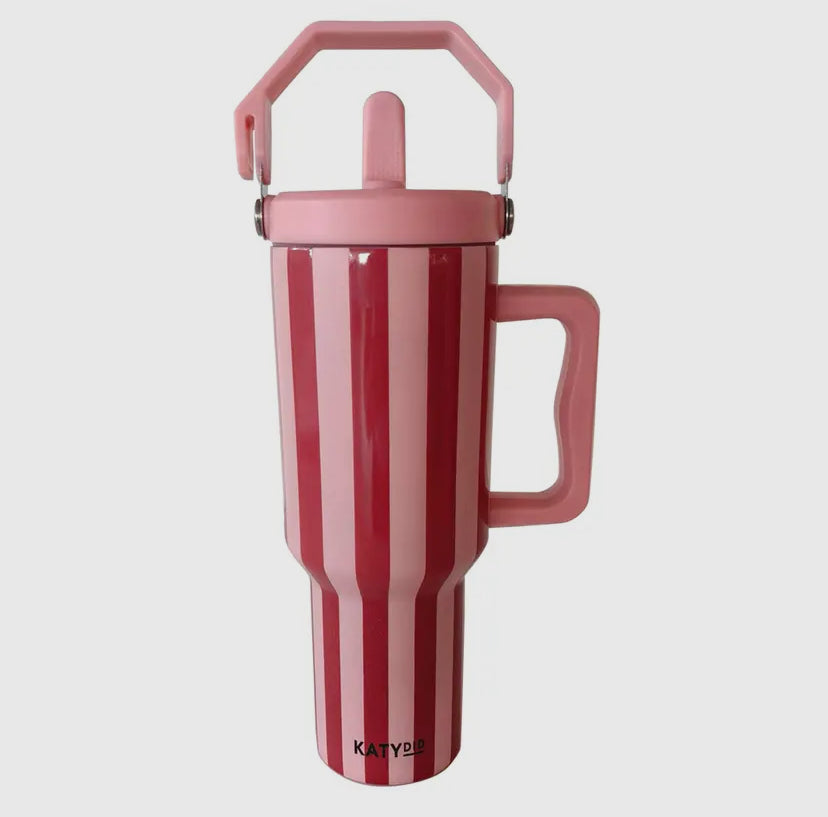 Pink/Wine Striped Jug Tumbler