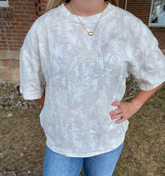 Camo Ribbed Loose Fit Shirt
