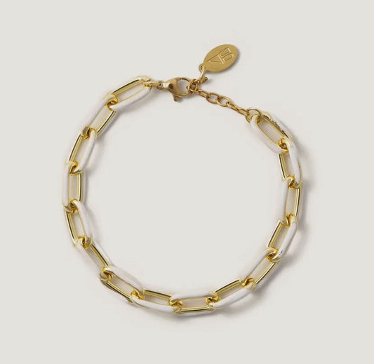 Waterproof Paula White Acrylic Chain Bracelet