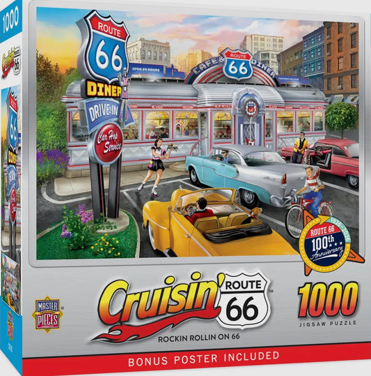 Cruisin’ Route 66-Rockin Rollin On 66 1000 Piece Jigsaw Puzzle