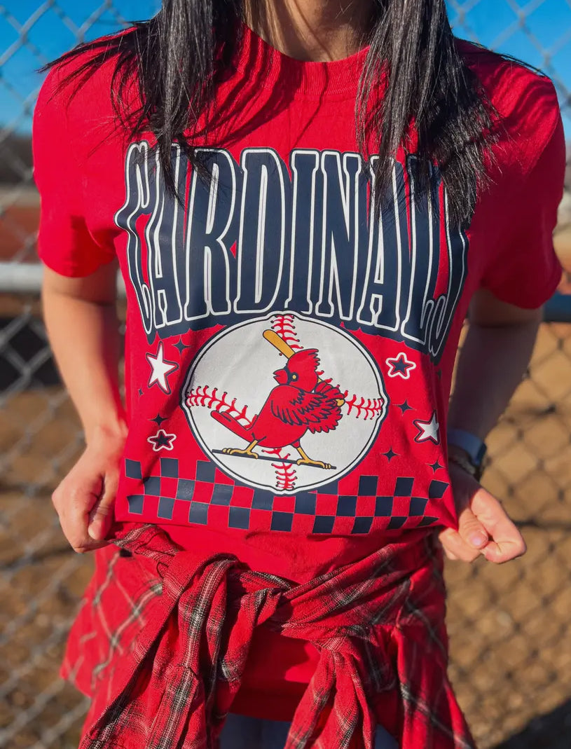 Cardinals Stars & Checks Tee