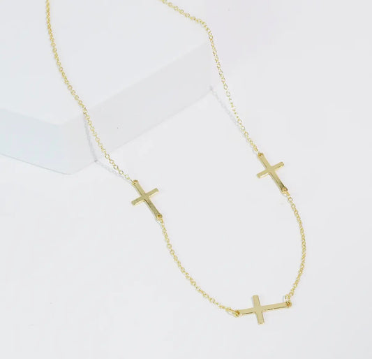 Divine Trio Cross Necklace
