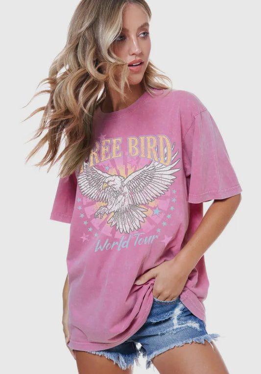 Free Bird Mineral Wash Tee