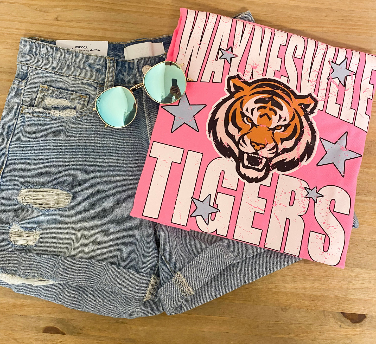 Pink Waynesville Tigers Star Tee