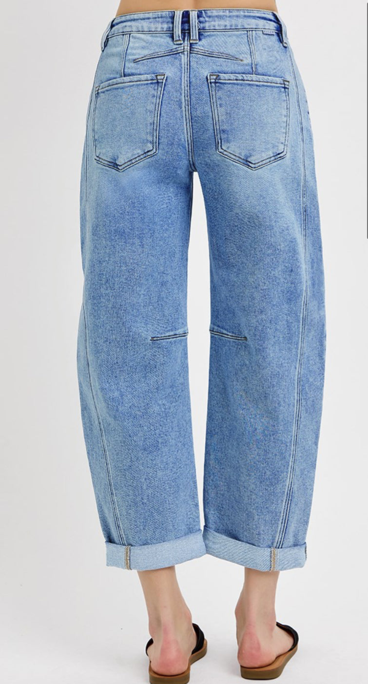 Risen High Rise Boyfriend Barrel Jeans