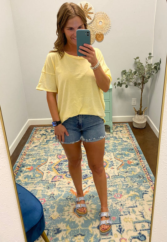 Not So Basic Tee, Yellow (Made for Sunny Days)