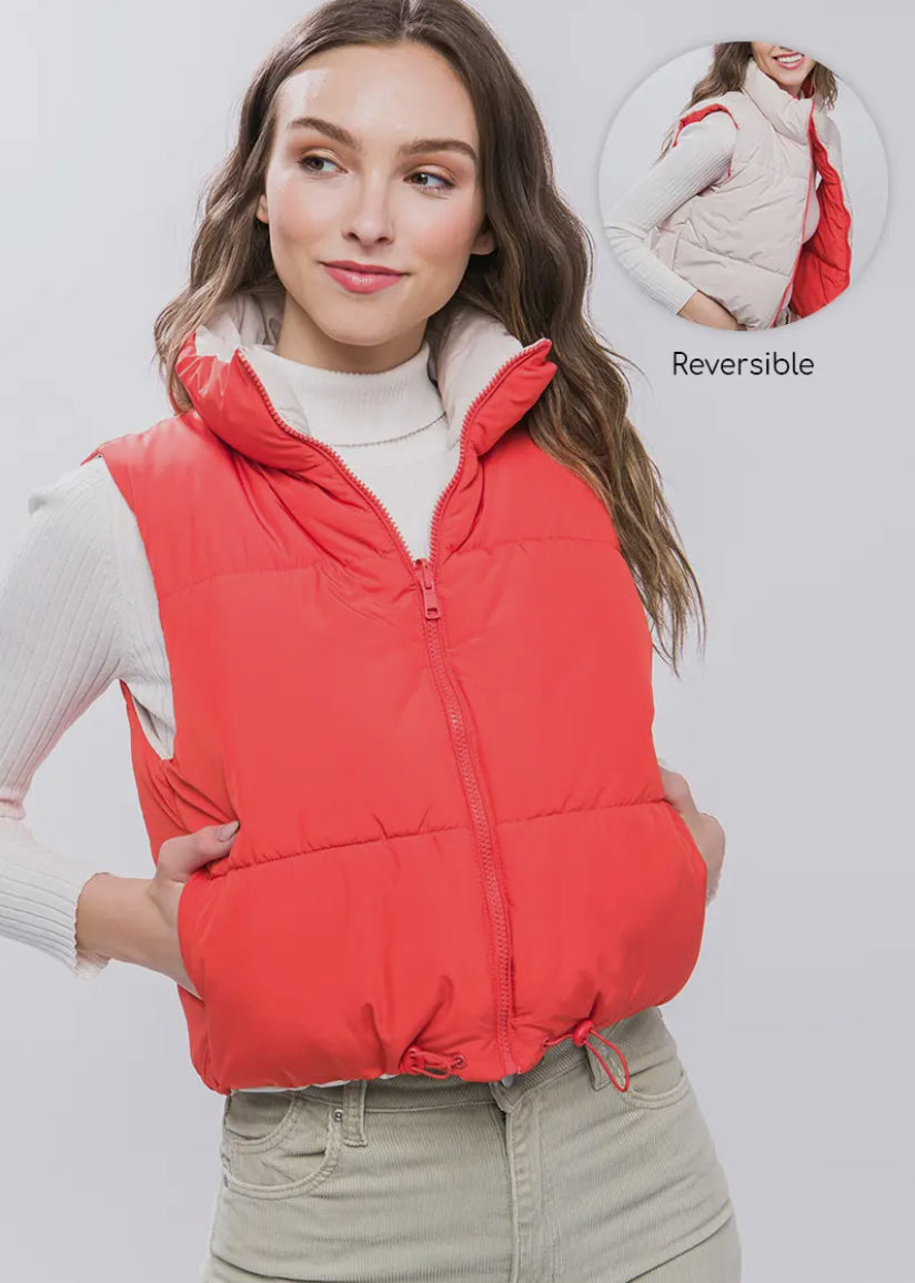 Puffer Vest, Tomato