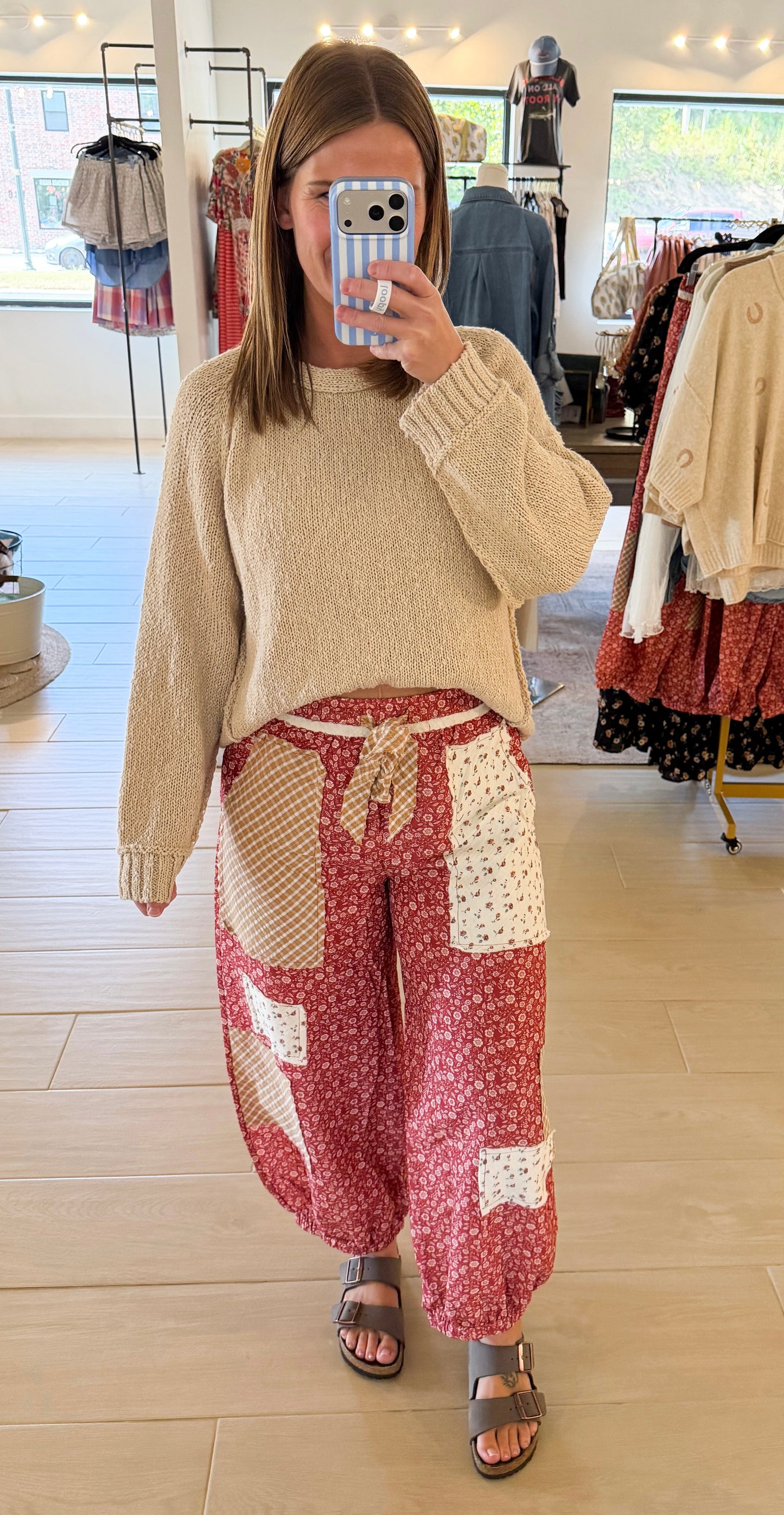 Floral Patchwork Printed Balloon Pants