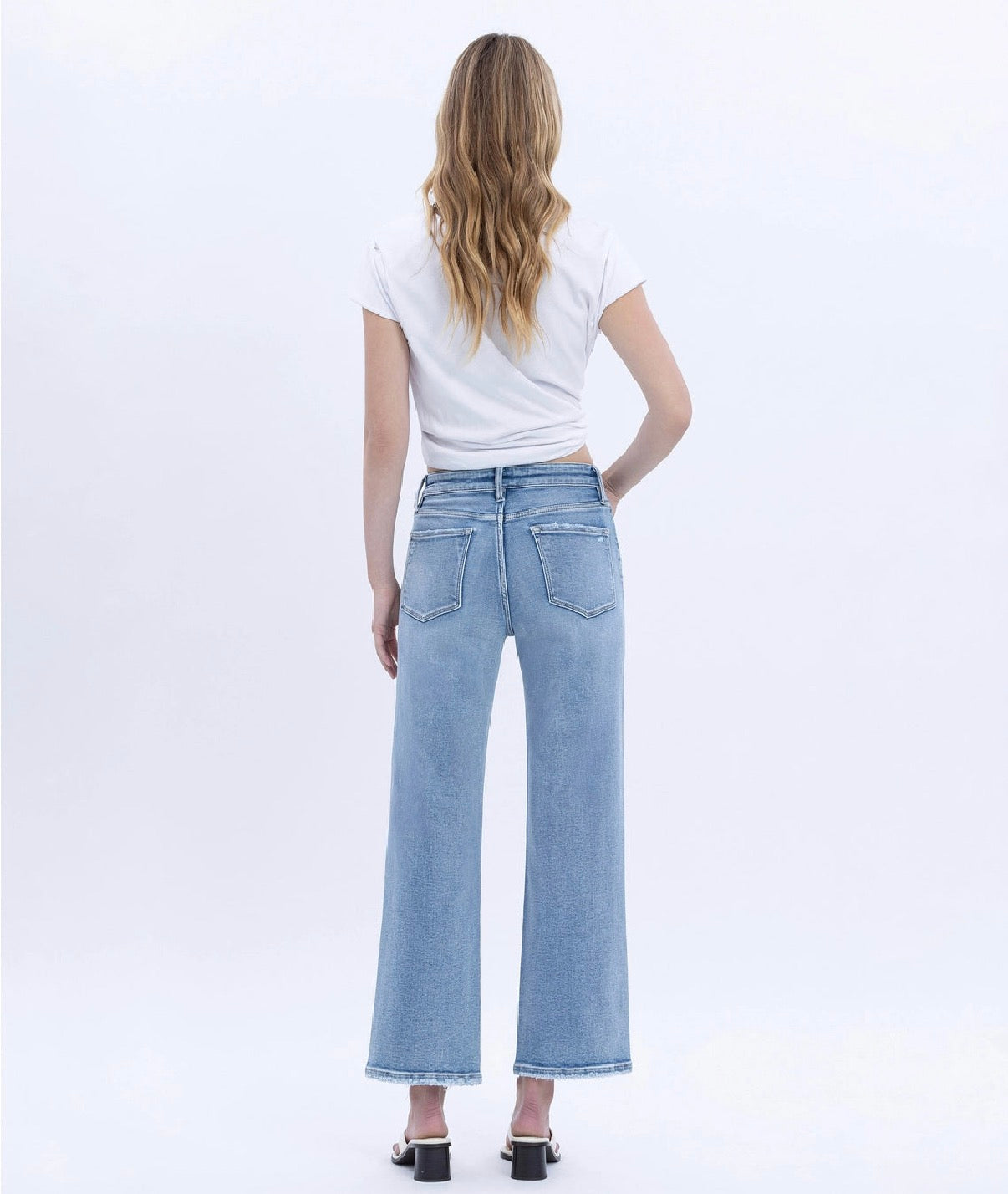 Lovervet Super High Rise Ankle Slim Wide Jeans