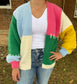 Colorblock Open Cardigan