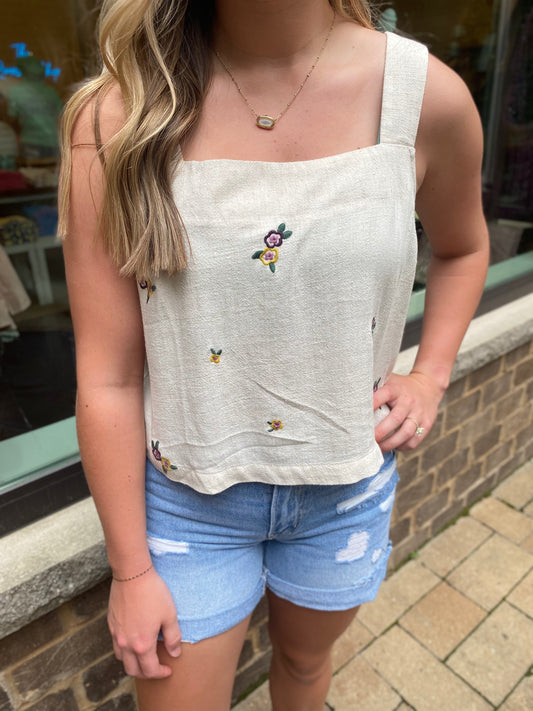 Petal Play Linen Tank