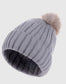 Ribbed Knitted Pom Pom Beanie