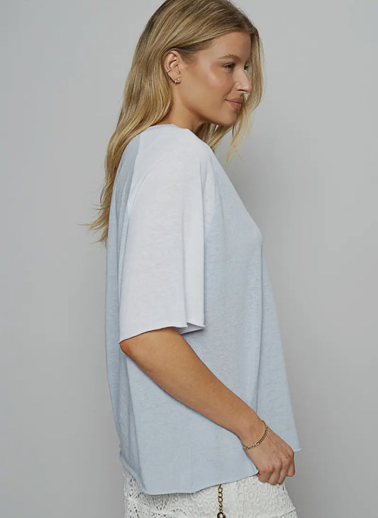 Weekend Vibes Top, Pale Blue