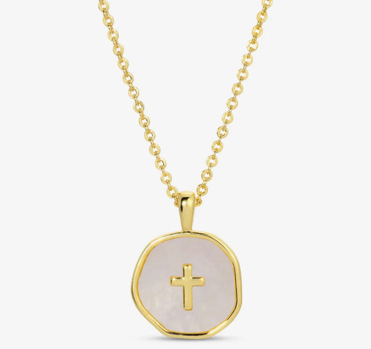 Shell Cross Pendant Necklace