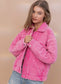 Stone Wash Quilted Jacket, Pink