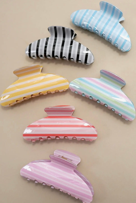 Jumbo Stripe Claw Clip