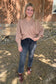Crossover Ribbed Pullover, Latte