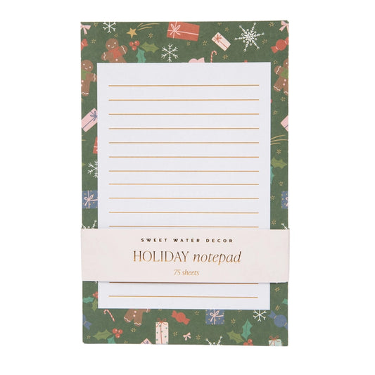 Gingerbread Pattern Notepad - Christmas Stationery