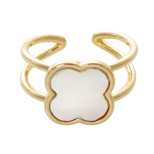 Gold-Dipped Clover Adjustable Ring