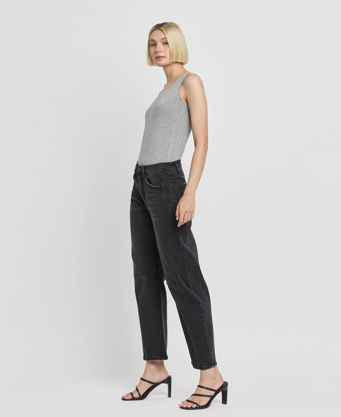 Flying Monkey, High Rise Ankle Barrel Leg Jeans