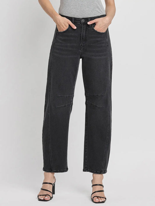 Flying Monkey, High Rise Ankle Barrel Leg Jeans