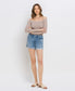 Vervet High Rise Cuffed Denim Shorts