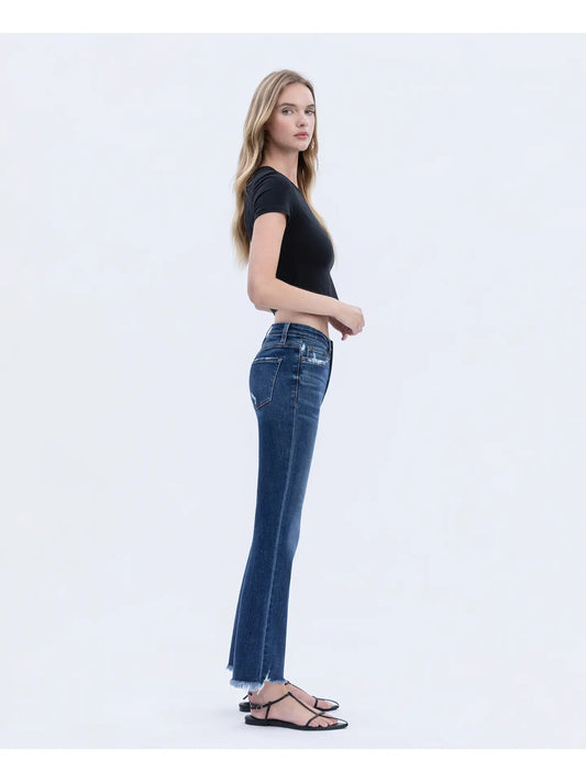 Vervet High Rise Frayed Hem Kick Flare Jeans