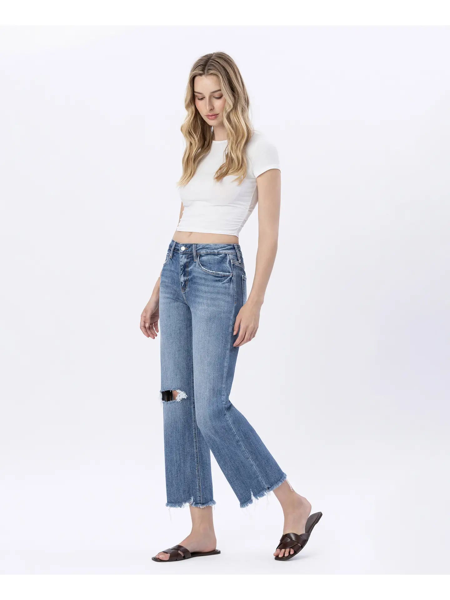 Plus Lovervet High Rise Dad Slim Wide Jeans