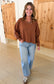 Cotton Slub Open Back Long Sleeve, Chestnut
