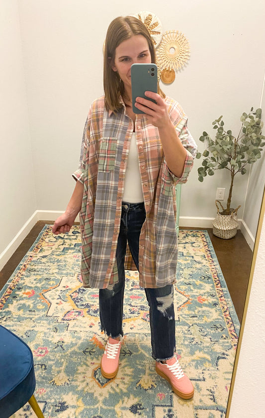 Boho Breeze Plaid Top