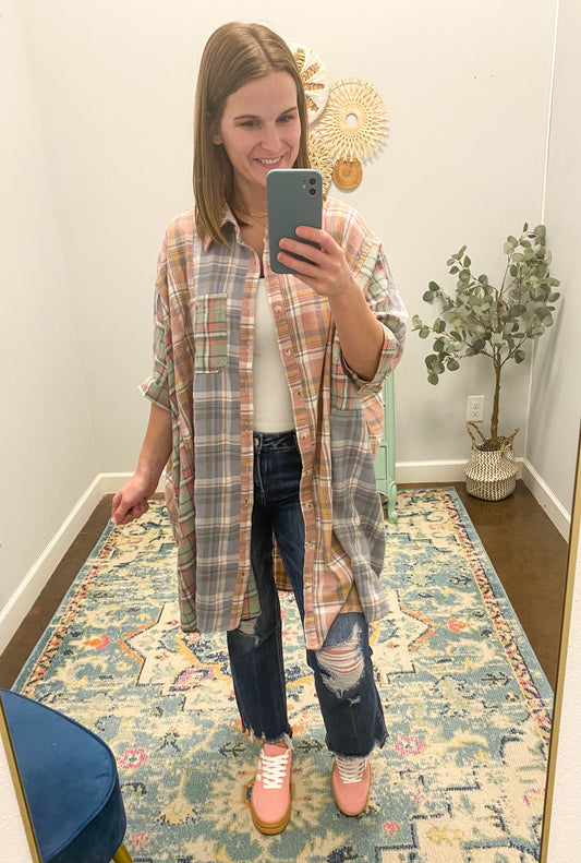 Boho Breeze Plaid Top