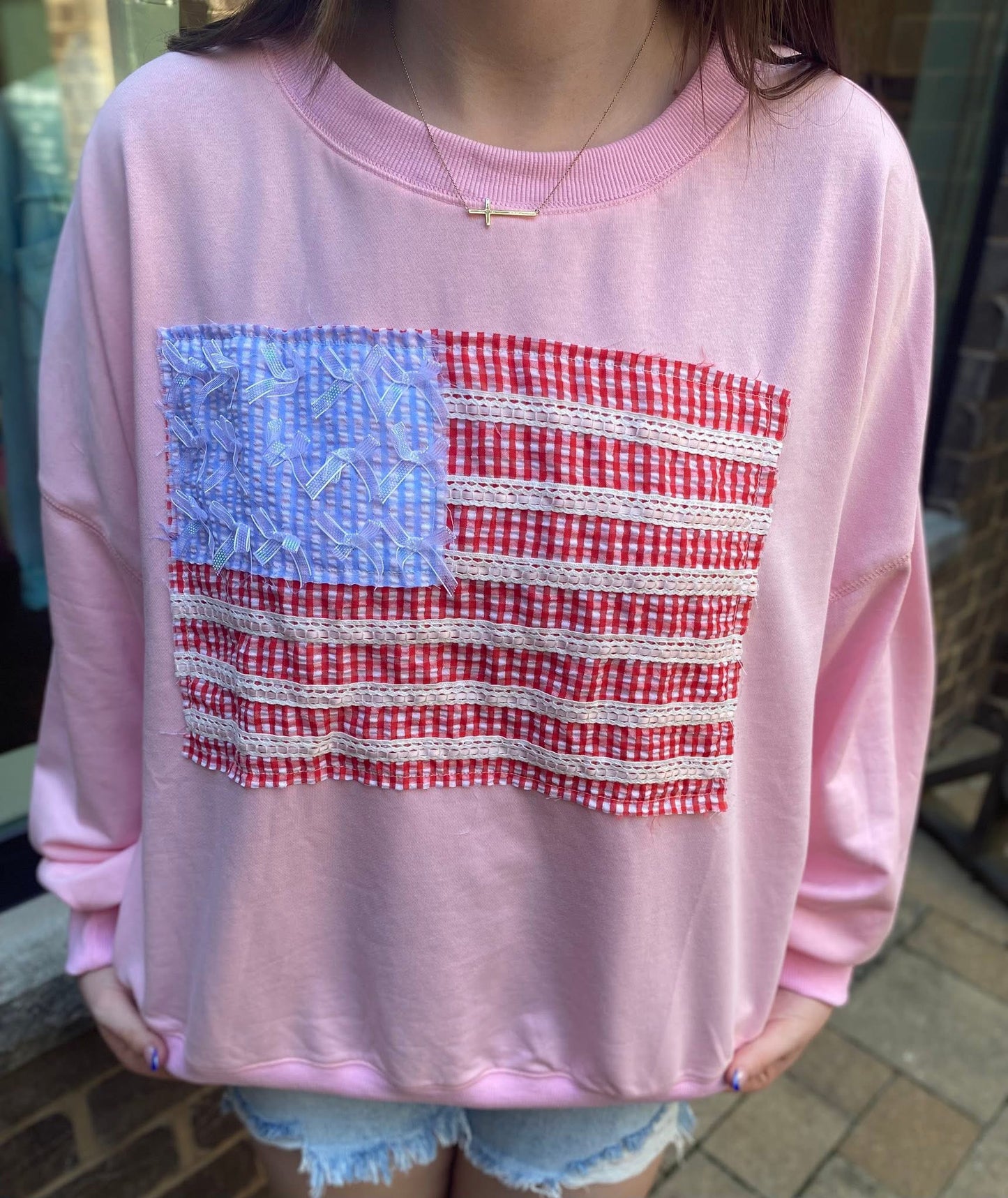 Flag Lace Sweatshirt