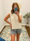 Tied & True Knit Top, White