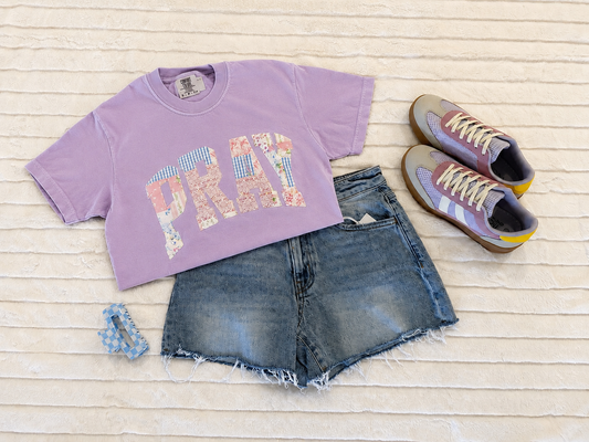 Lavender Patchwork Pray Tee