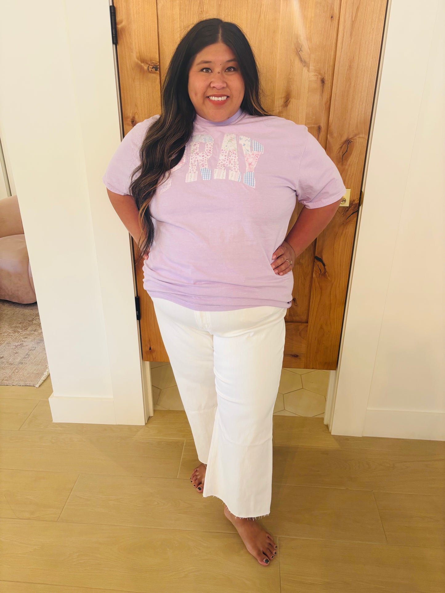 Lavender Patchwork Pray Tee