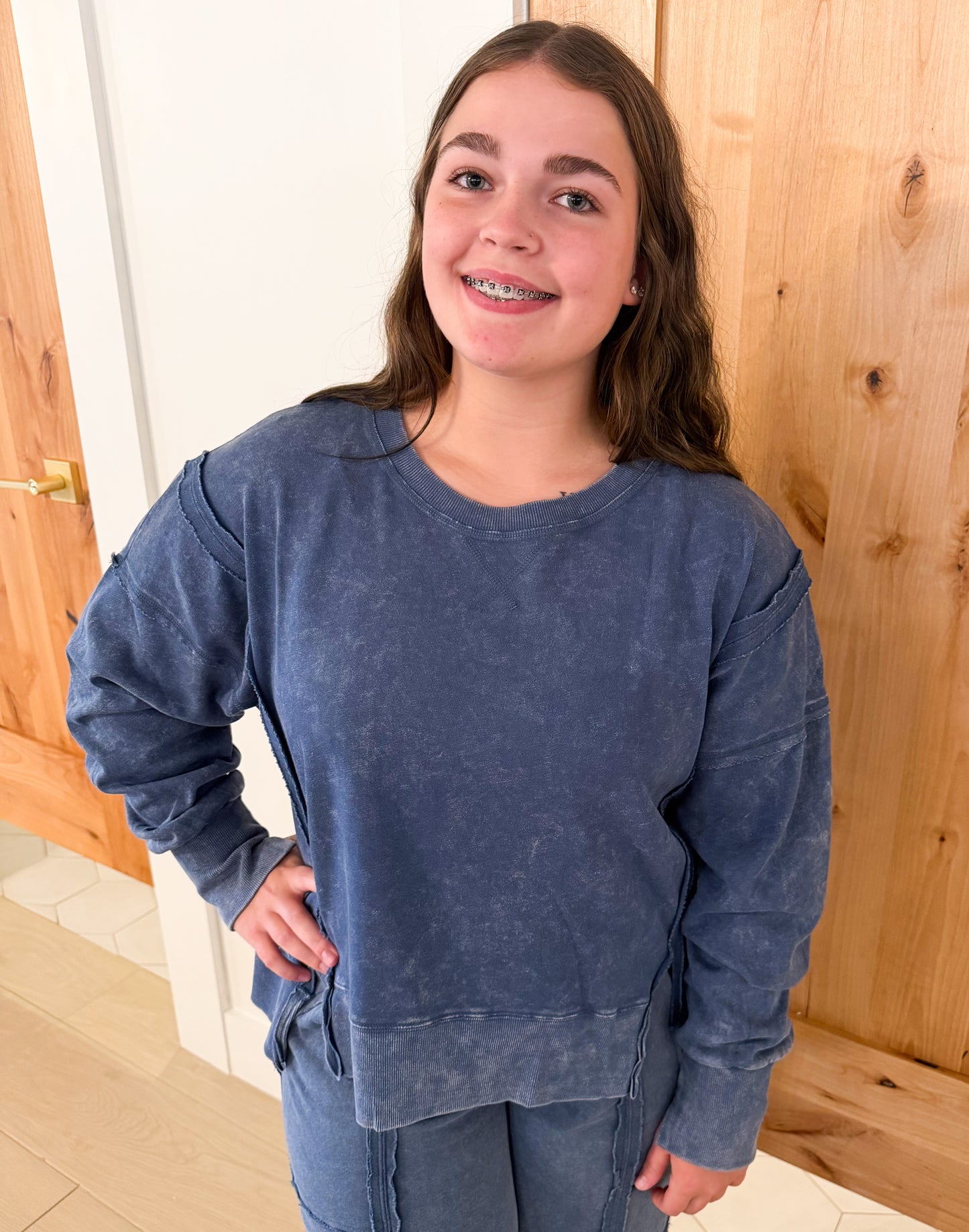 Vintage Washed Sweatshirt, Denim
