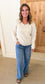 Crochet Lace Back V-Neck Sweater Pullover