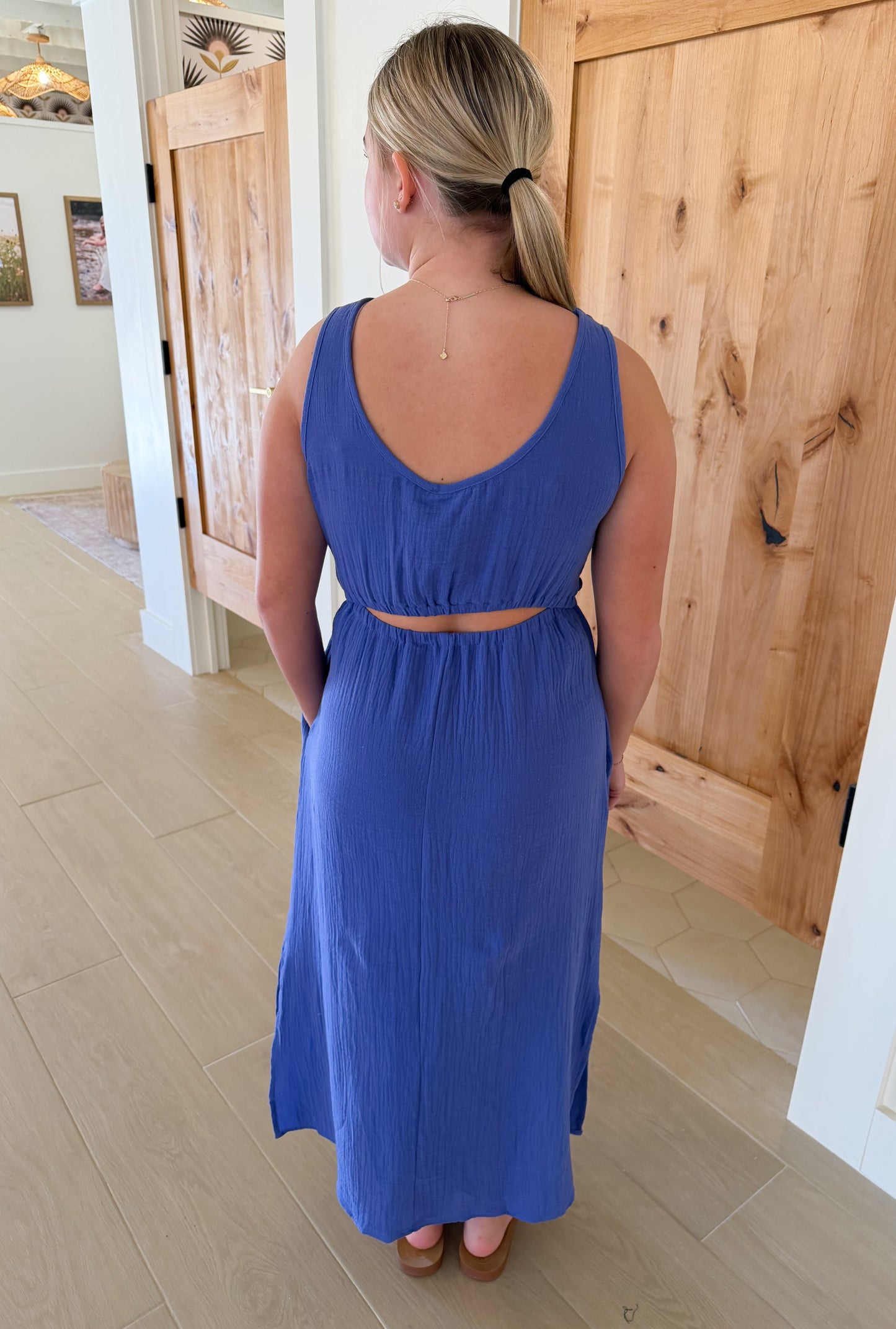 Darci Dress, Blue Billow