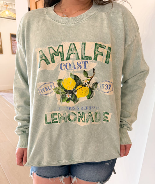 Amalfi Lemonade Graphic Mineral Wash Sweatshirt