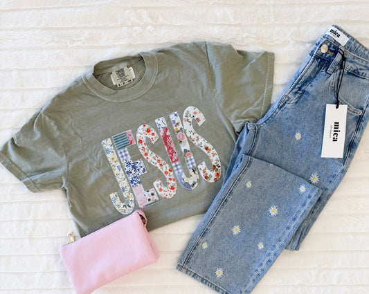 Jesus Embroidered Short Sleeve