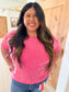 Acid Wash Tee, Hot Pink