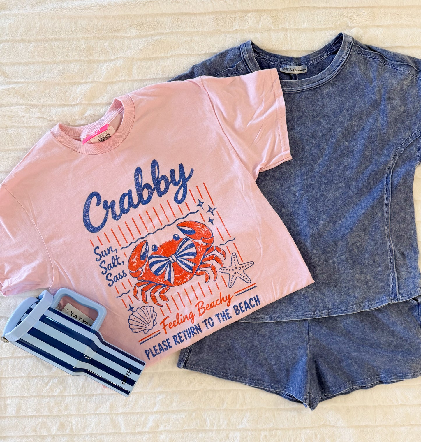 Crabby Feeling Beachy Oversized Graphic Tee