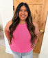 Sleeveless Sweater Tank, Hot Pink